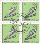 Stamps Bahrain -  J.J.O.O. SAPPORO-72-salto de esquí