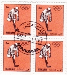 Stamps Bahrain -  J.J.O.O. SAPPORO-72-jockey sobre hielo