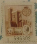 Stamps Spain -  antiguo timbre castillo de olite navarra