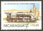 Stamps Nicaragua -  150 anivº del ferrocarril alemán