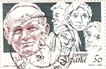 Sellos de Europa - Espaa -  papa y juventud