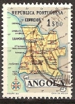 Stamps : Africa : Angola :  Mapa de Angola
