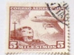 Stamps : America : Chile :  TREN Y AVION