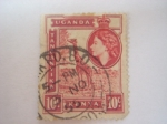 Stamps Uganda -  uganda, tanganika, kenya