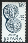Stamps Spain -  1753-  Forjadores de América. Ceca de Lima  (1699 ).