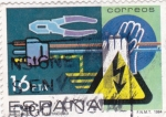 Stamps Spain -  riesgos de la electricidad