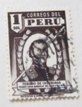 Stamps Peru -  TORIBIO DE LUZURIAGA PRIMER GRAN MARISCAL DEL PERU 1782-1842