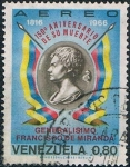 Stamps Venezuela -  SESQUICENT. DE LA MUERTE DEL MARISCAL FRANCISCO DE MIRANDA. Y&T Nº A-946