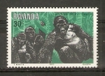 Stamps Rwanda -  GORILA   RECOGEDOR   DE   BANANAS