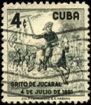 Stamps America - Cuba -  Joaquín de Aguero, lider de los patriotas en Grito de Jucaral 4/7/1851.