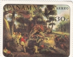 Stamps Panama -  Delacroix-pintor