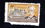 Stamps Spain -  Efigie David Hughes - sobrecarga MELILLA