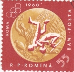 Stamps Romania -  J.J.O.O. ROMA 1960  - lucha grecoromana