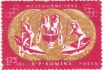 Stamps Romania -  J.J.O.O. MELBOURNE 1956 - kayak