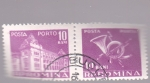 Stamps Romania -  edificio de correos