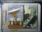 Stamps Venezuela -  Satélite:SIMÖN BOLIVAR-Sala de monitoreo y control del satelite,en la estación de Bamari,Estado Guár