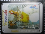 Stamps Venezuela -  Satélite SIMÖN BOLIVAR. Prueva de despegue de la Antena Este  de Banda Ku. Serie de 10 Sellos. (3de1