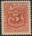 Sellos de America - El Salvador -  Timbre impuesto 1896.