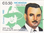 Sellos de America - Nicaragua -  XXVI Aniv.del Principio del Fin de la Dictadura- Ausberto Narváezv