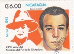 Stamps : America : Nicaragua :  XXVI Aniv.del Principio del Fin de la Dictadura- Edwin Castro