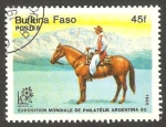 Stamps Burkina Faso -  Exposición mundial de filatelia Argentina 85, Caballo