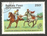 Sellos de Africa - Burkina Faso -  Exposición mundial de filatelia Argentina 85, Caballo