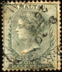 Stamps Malta -  Reyna Victoria. Primer sello de Malta 1860.