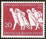 Stamps Germany -  ZEHN JAHRE VERTREIBUNG. (1945 - 1955) - DEUTSCHE BUNDESPOST