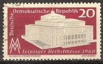 Sellos de Europa - Alemania -   Leipzig feria de otoño 1960.Teatro de la Ópera de Leipzig(DDR)