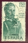 Stamps : Europe : Spain :  1966 Forjadores de America. Manuel de Castro y Padilla - Edifil:1754