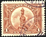 Stamps America - Guatemala -  Monumento de Colón.  UPU 1926.