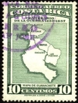 Sellos del Mundo : America : Costa_Rica : Centenario de la guerra 1856-1857 Mapa de Guanacaste.
