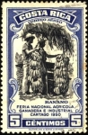 Stamps Costa Rica -  Banano. Feria nacional agrícola ganadera e industrial. Cártago 1950.