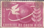 Sellos de America - Costa Rica -  75 años UPU - Correo Aereo 