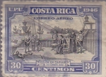 Stamps : America : Costa_Rica :  Correo Aéreo - Colón en Cariarí - 18 Septiembre 1502