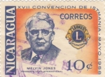 Stamps Nicaragua -  Melvin Jones - XVII Convención de Istmania - Mayo 1958