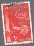 Stamps : America : El_Salvador :  1 er Censo Comercial e Industrial de 1952 República de El Salvador C.A. - 