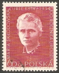 Stamps Poland -  1633 - Centº del nacimiento de Maria Curie, nobel de física en 1903, nobel de química en 1911