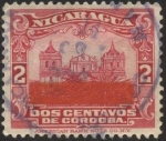 Stamps Nicaragua -  Catedral de León. Sobreimpreso