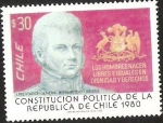 Stamps Chile -  CONSTITUCION POLITICA DE LA REPUBLICA DE CHILE - BERNARDO OHIGGINS 