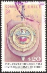 Stamps Chile -  CINCUENTENARIO INVESTIGACIONES DE CHILE