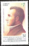 Stamps Chile -  HOMBRE ILUSTRES DE LA REPUBLICA DE HONDURAS - GENERAL FRANCISCO MORAZAN