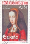 Sellos de Europa - Espa�a -  V cent. de las cortes de Toro-Juana I de Castilla   (B)