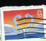 Stamps : America : United_States :  Love Swans