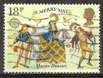 Stamps United Kingdom -  Folklore Morris bailarines.