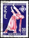 Stamps Mongolia -  40 aniv. independencia, 6ta serie. Bailarina.
