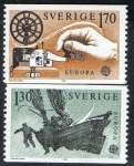 Stamps Sweden -  Michel 1058/9 Europa, post & Telecommunicacion 2 v.