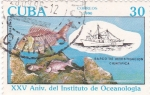 Sellos de America - Cuba -  XXV Aniv. del Instituto de Oceanología