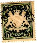 Stamps Germany -  Bavaria 1890