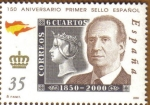 Stamps Spain -  150 Aniver. sello Juan Carlos I